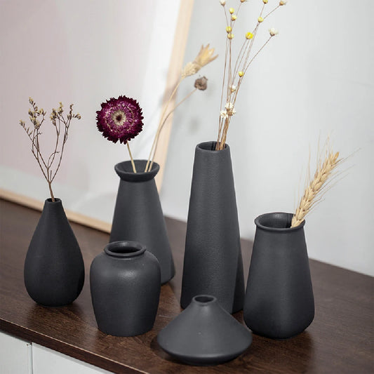 Small Matte Ceramic Vase – Frosted Modern Home Decor