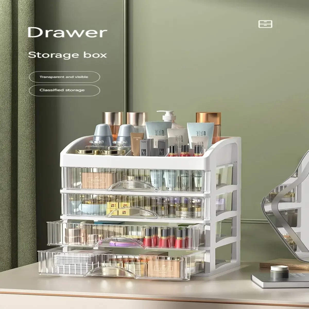 Multi-Layer Desktop Storage Box – Cosmetic & Stationery Organizer