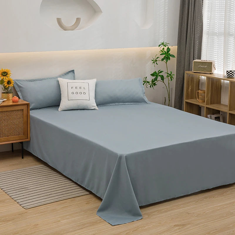 Best solid colour  bed sheets One solid color simple sheet Machine washable single double bed linen Student dormitory sheet (pillowcase not included)