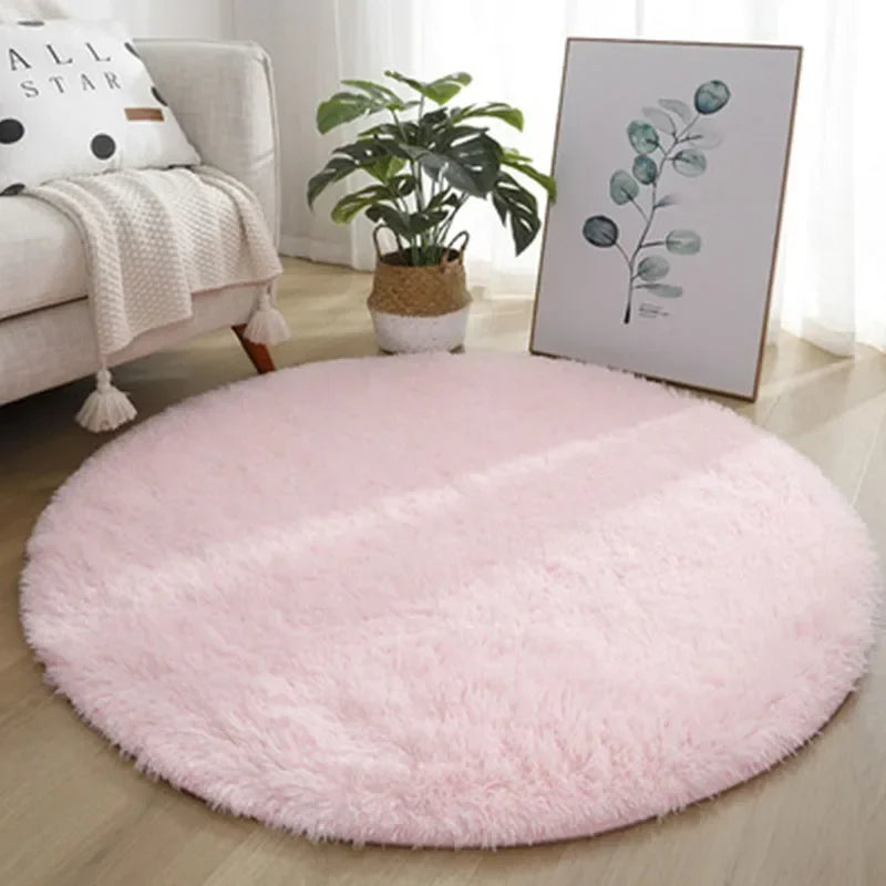 Aesthetic Round Rug – Soft, Minimal Carpet for Living Room & Bedroom
 Decoration Furry Comfort Carpet  Home Decor Pink Foot Mat Area Rug 2023 New