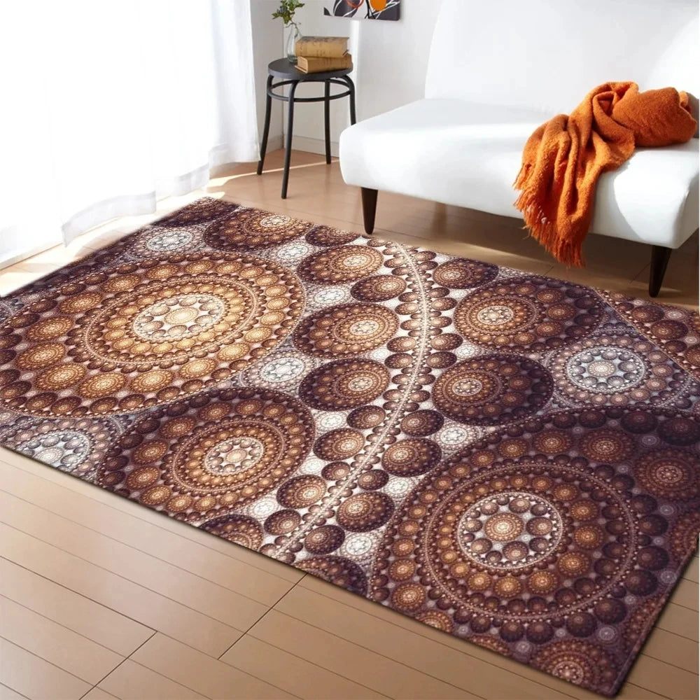 Persian Style Abstract Floral Rug-Anti-Slip Area Carpet for Home