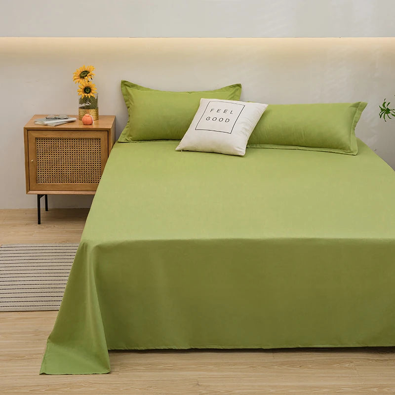 Best solid colour  bed sheets One solid color simple sheet Machine washable single double bed linen Student dormitory sheet (pillowcase not included)