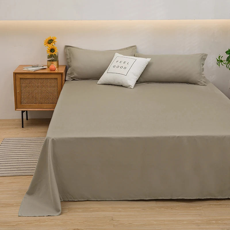 Best solid colour  bed sheets One solid color simple sheet Machine washable single double bed linen Student dormitory sheet (pillowcase not included)