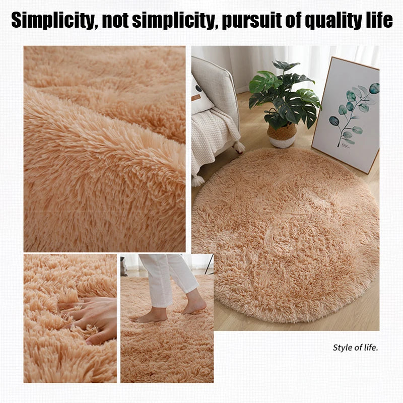 Aesthetic Round Rug – Soft, Minimal Carpet for Living Room & Bedroom
 Decoration Furry Comfort Carpet  Home Decor Pink Foot Mat Area Rug 2023 New