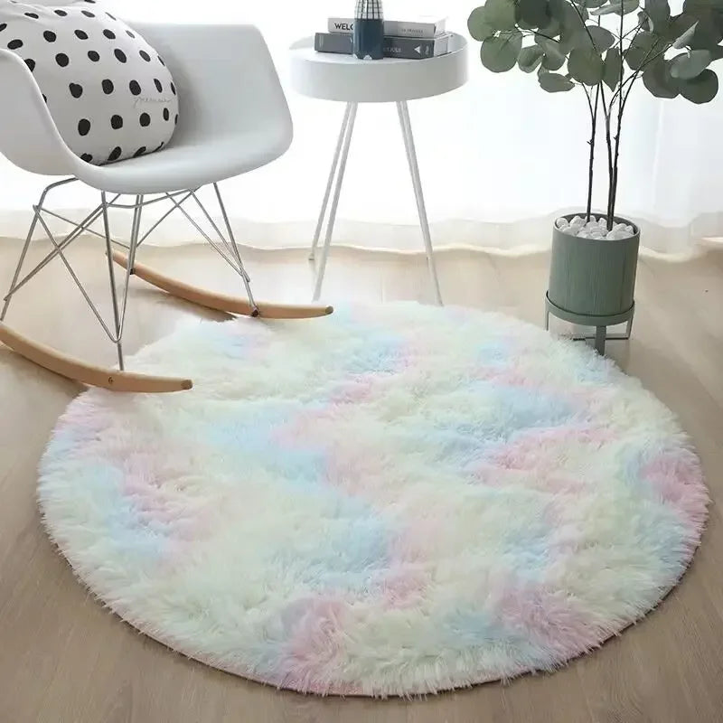 Aesthetic Round Rug – Soft, Minimal Carpet for Living Room & Bedroom
 Decoration Furry Comfort Carpet  Home Decor Pink Foot Mat Area Rug 2023 New