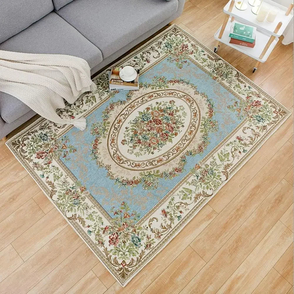 Vintage Shabby Rose Floral Rug – Soft & Elegant Rustic Carpet