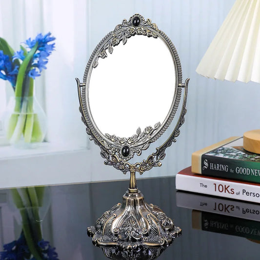 Vintage Oval Vanity Mirror – Elegant Tabletop Makeup Mirror
