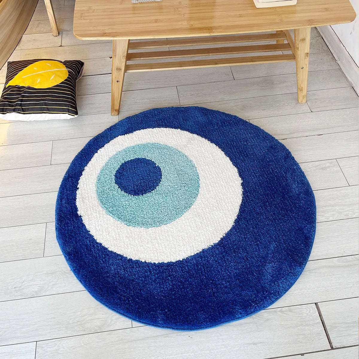 Evil Eye Tufted Rug – Handmade Plush Minimalist Decor