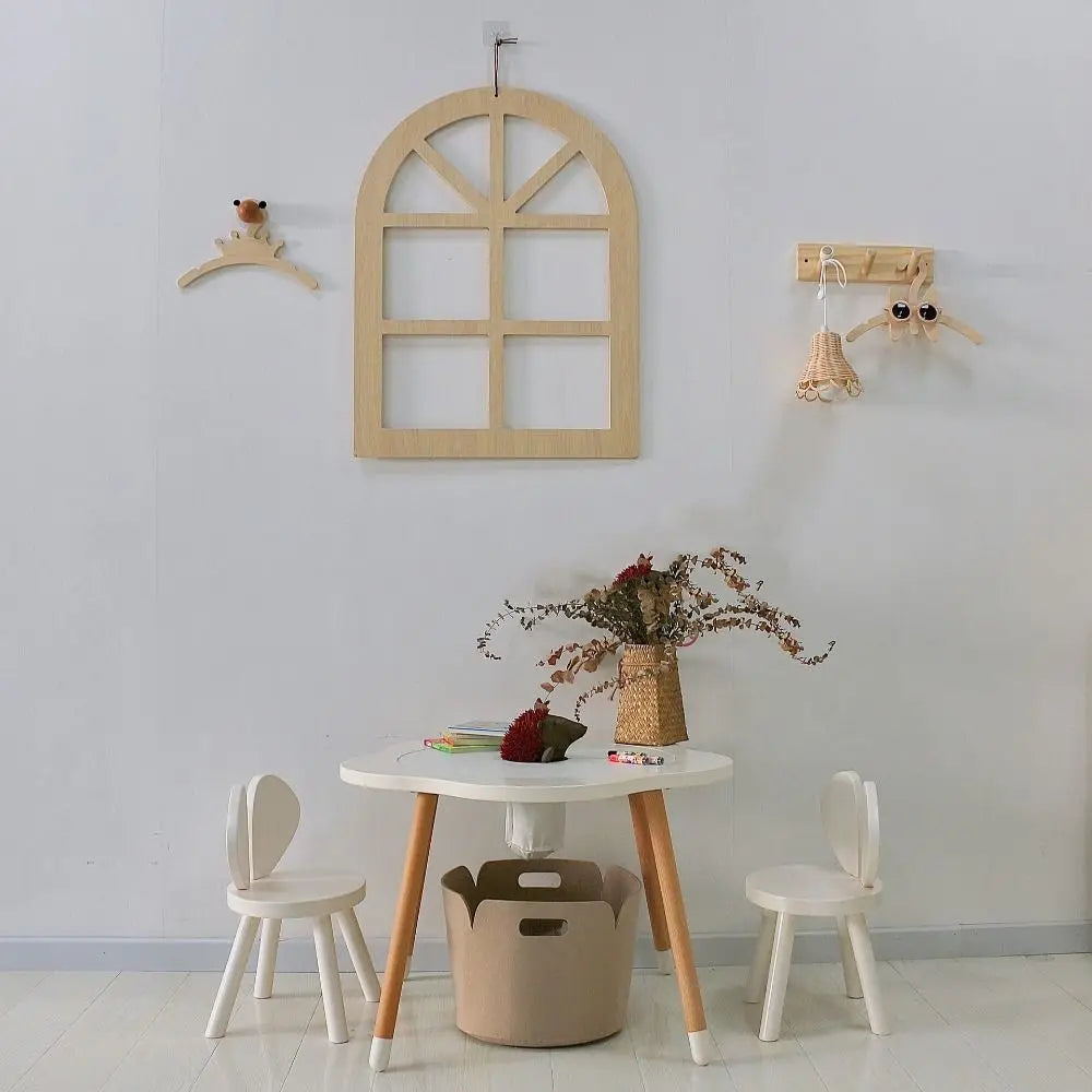 Wooden Window Wall Hanger – Kids Room Decor & Alphabet Pendant