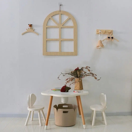 Wooden Window Wall Hanger – Kids Room Decor & Alphabet Pendant
