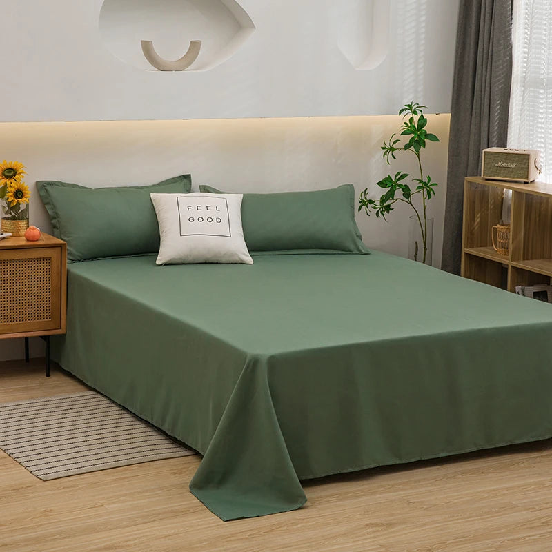 Best solid colour  bed sheets One solid color simple sheet Machine washable single double bed linen Student dormitory sheet (pillowcase not included)