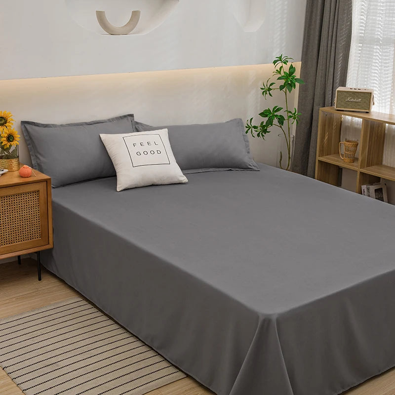 Best solid colour  bed sheets One solid color simple sheet Machine washable single double bed linen Student dormitory sheet (pillowcase not included)