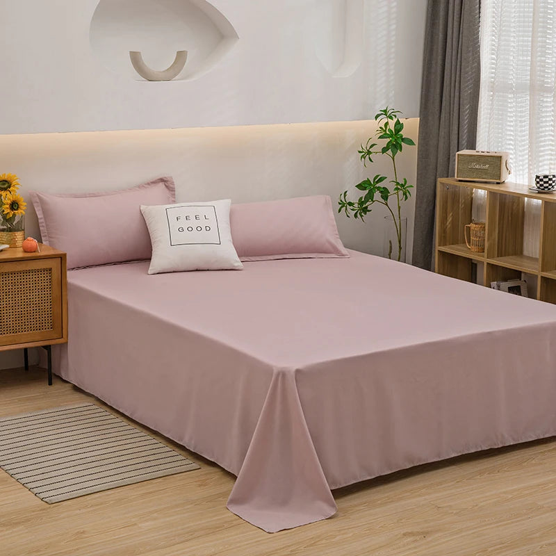 Best solid colour  bed sheets One solid color simple sheet Machine washable single double bed linen Student dormitory sheet (pillowcase not included)