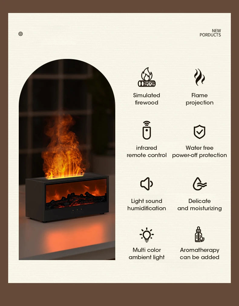 Fireplace Diffuser with Timer Remote