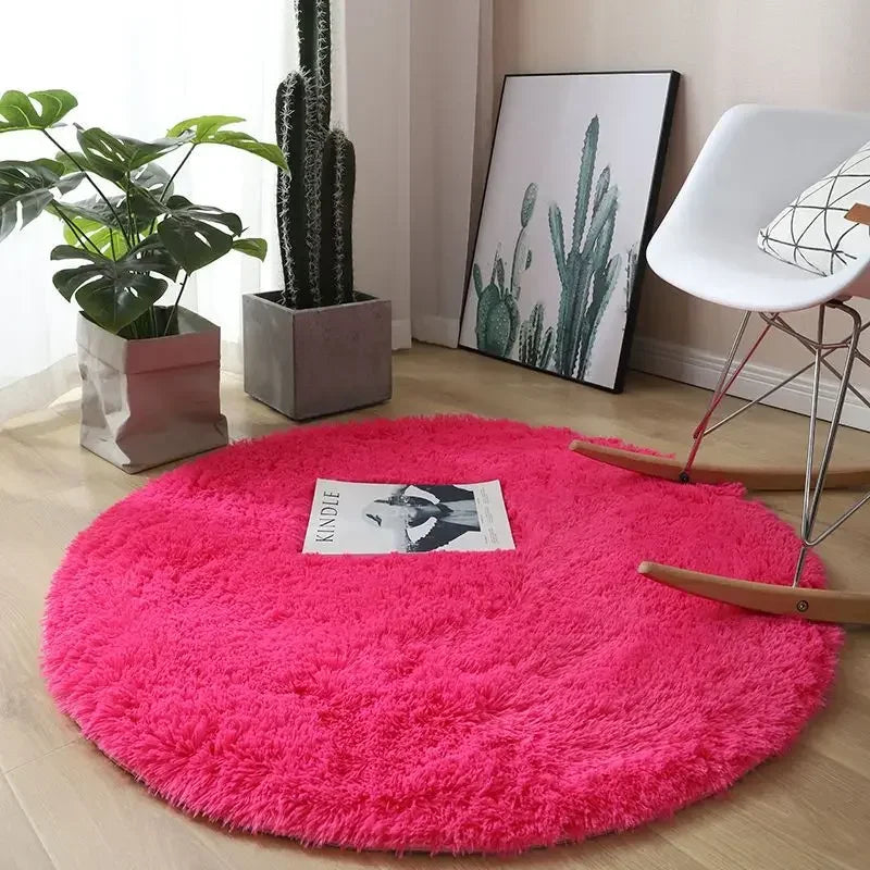 Aesthetic Round Rug – Soft, Minimal Carpet for Living Room & Bedroom
 Decoration Furry Comfort Carpet  Home Decor Pink Foot Mat Area Rug 2023 New