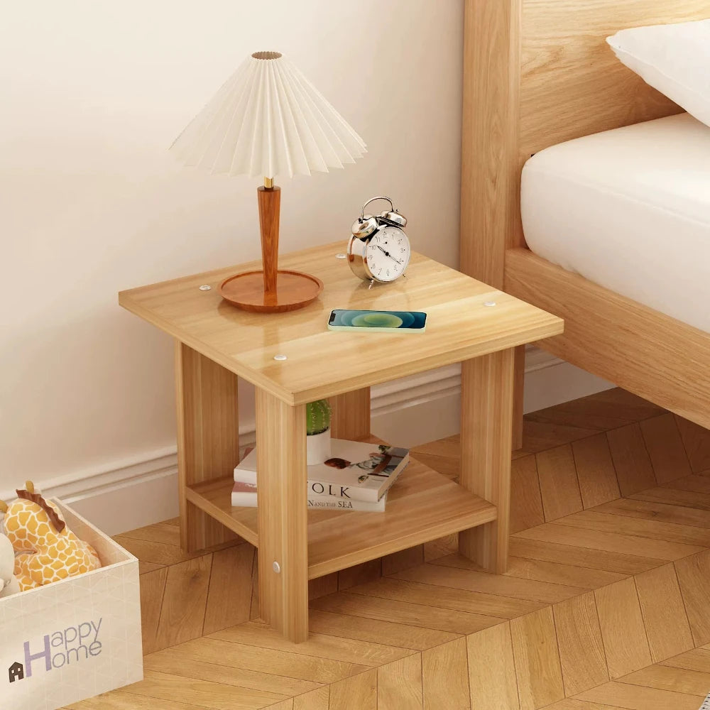 Solid Wood Bedroom Small Side Table Balanced Sturdy Structure Wide Storage Area Stable Cabinet Modern Home Bedroom Furniture