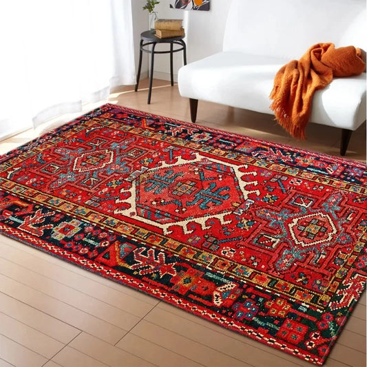 Persian Style Abstract Floral Rug-Anti-Slip Area Carpet for Home
