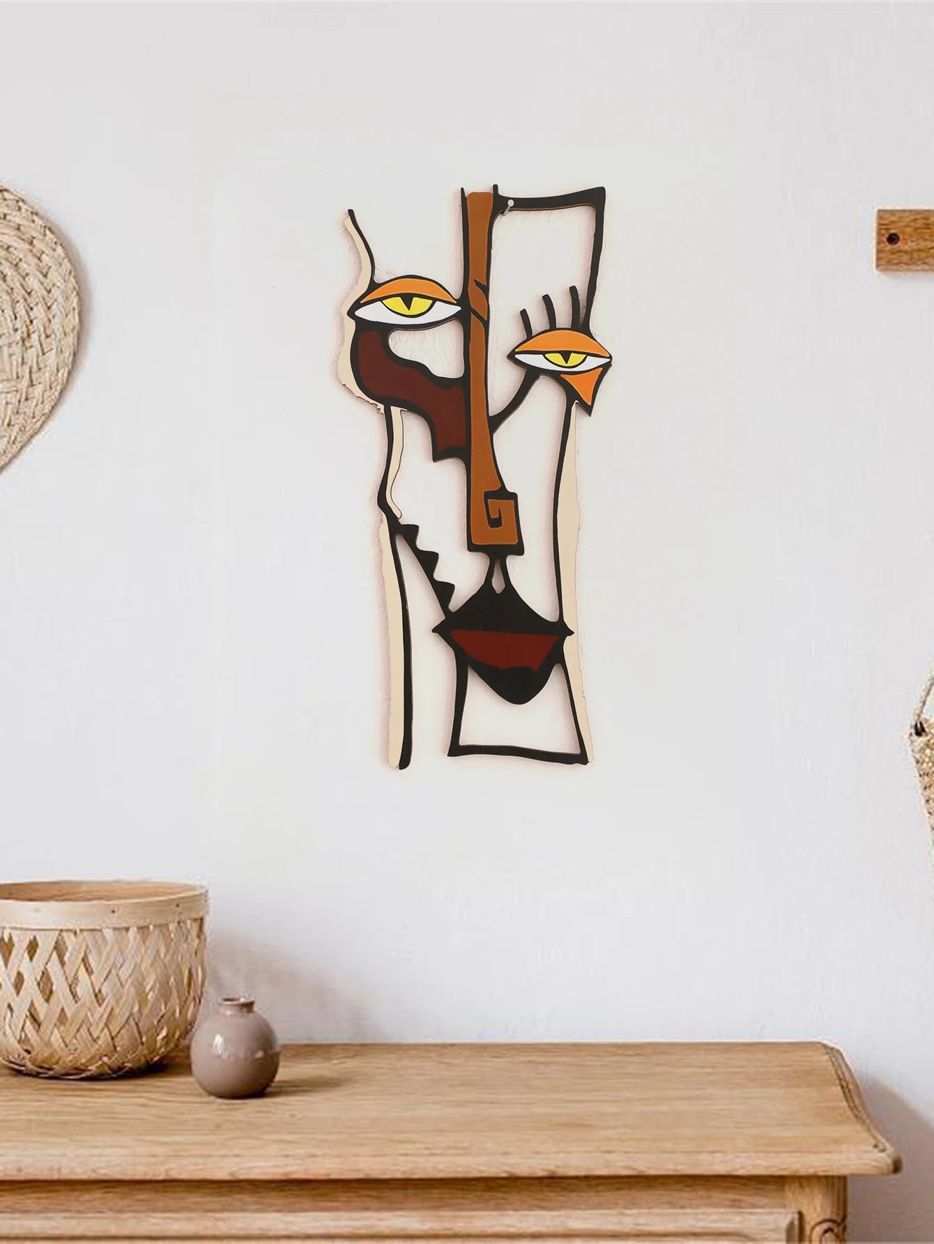 Abstract Face Wall Hanging Wooden Wall Decor Home and Office Decorative Hanging