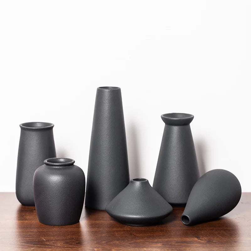 Small Matte Ceramic Vase – Frosted Modern Home Decor