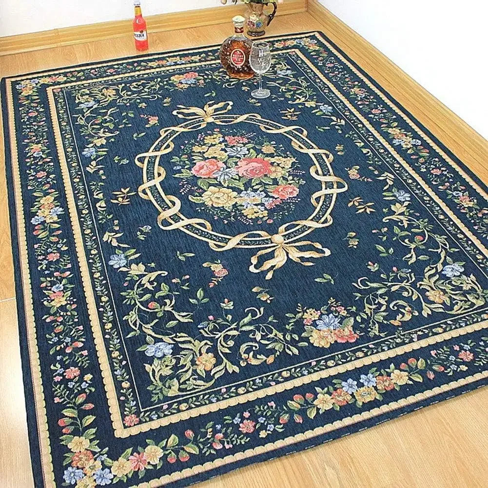 Vintage Shabby Rose Floral Rug – Soft & Elegant Rustic Carpet