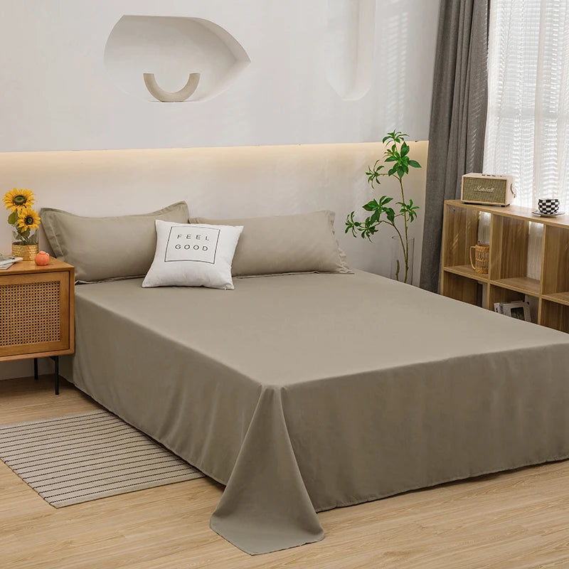 Best solid colour  bed sheets One solid color simple sheet Machine washable single double bed linen Student dormitory sheet (pillowcase not included)