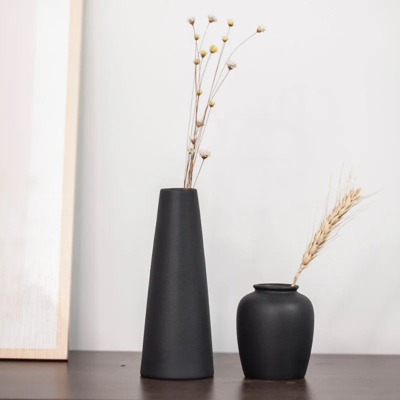 Small Matte Ceramic Vase – Frosted Modern Home Decor