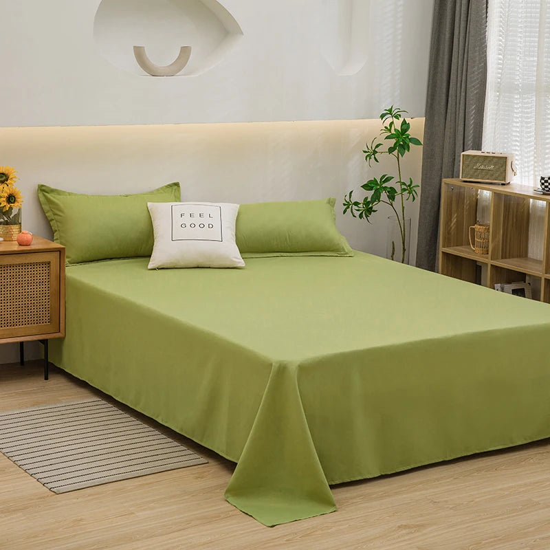 Best solid colour  bed sheets One solid color simple sheet Machine washable single double bed linen Student dormitory sheet (pillowcase not included)