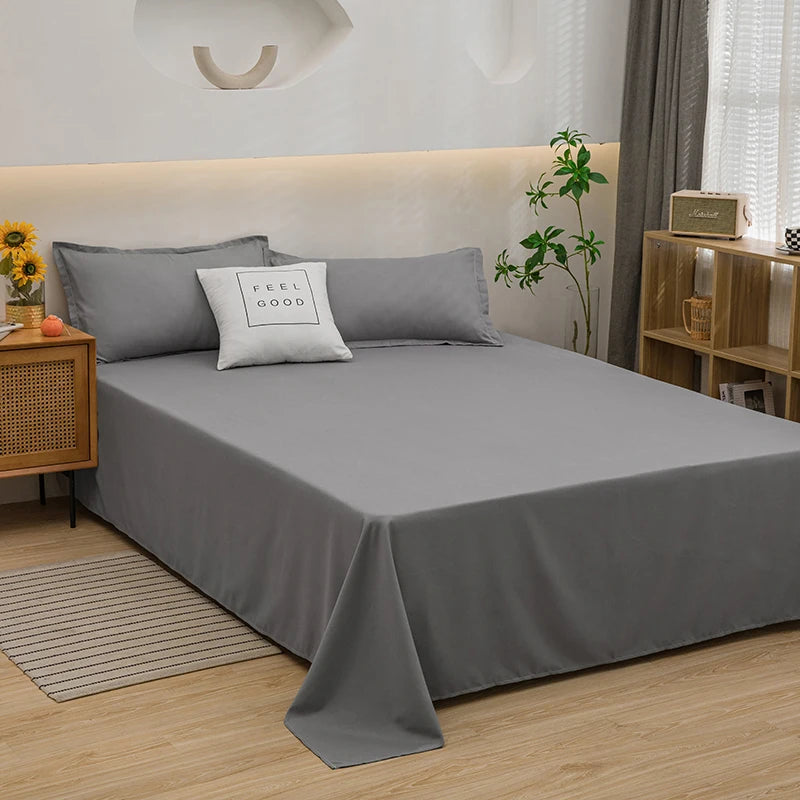 Best solid colour  bed sheets One solid color simple sheet Machine washable single double bed linen Student dormitory sheet (pillowcase not included)