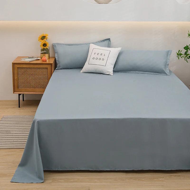 Best solid colour  bed sheets One solid color simple sheet Machine washable single double bed linen Student dormitory sheet (pillowcase not included)
