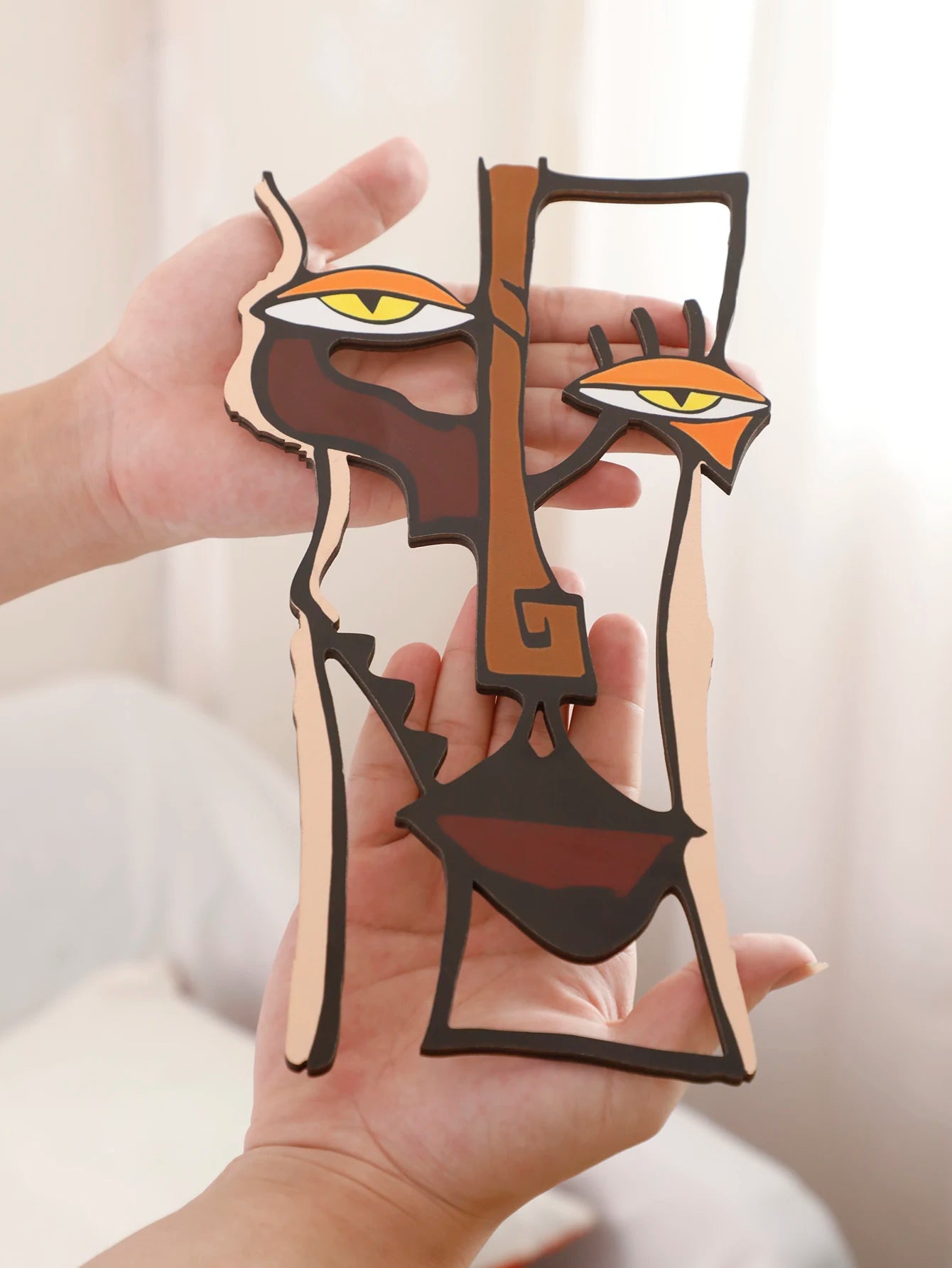 Abstract Face Wall Hanging Wooden Wall Decor Home and Office Decorative Hanging