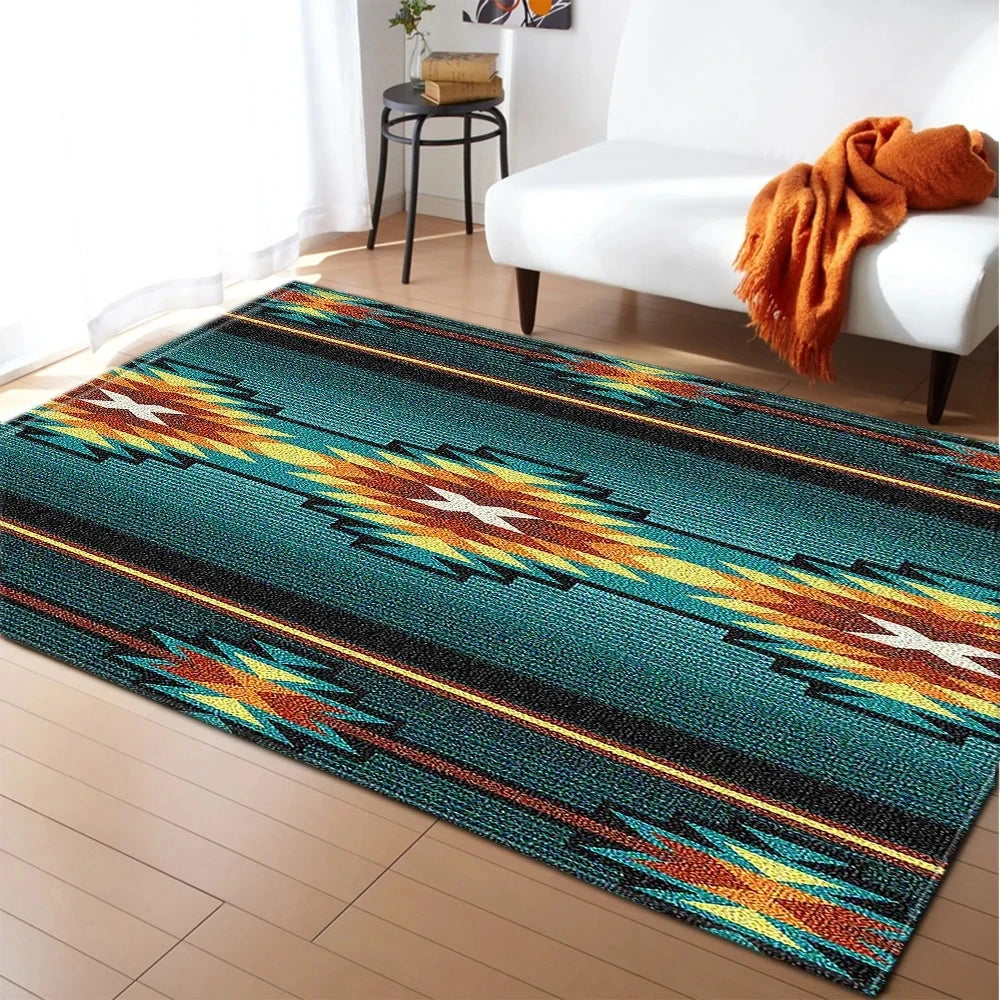 Persian Style Abstract Floral Rug-Anti-Slip Area Carpet for Home