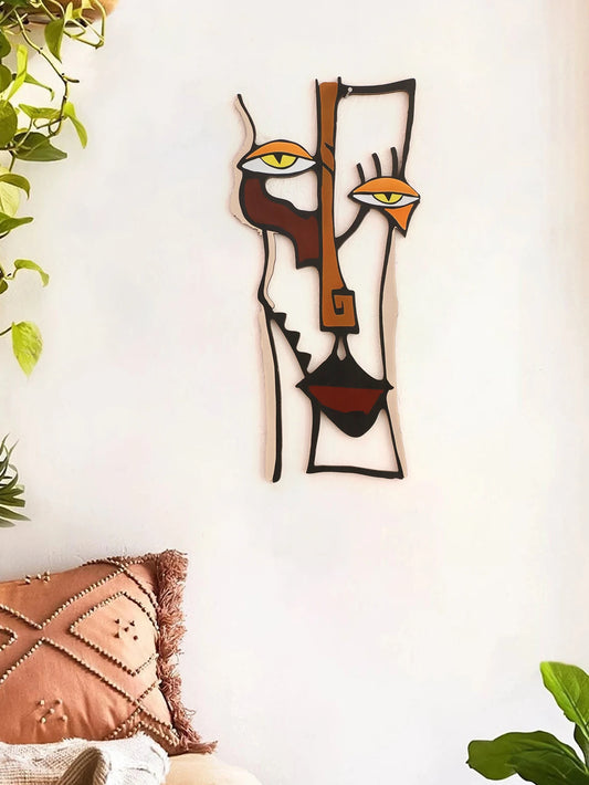 Abstract Face Wall Hanging Wooden Wall Decor Home and Office Decorative Hanging