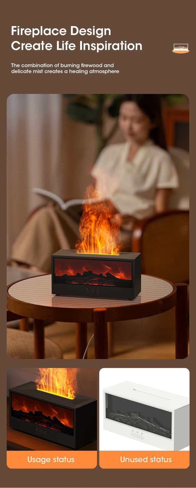 Fireplace Diffuser with Timer Remote