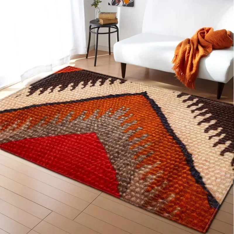 Persian Style Abstract Floral Rug-Anti-Slip Area Carpet for Home