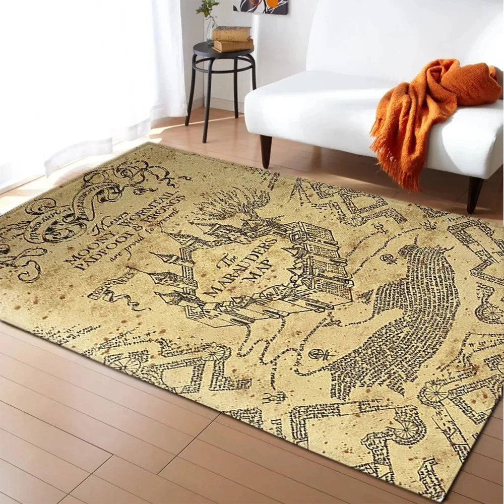 Persian Style Abstract Floral Rug-Anti-Slip Area Carpet for Home