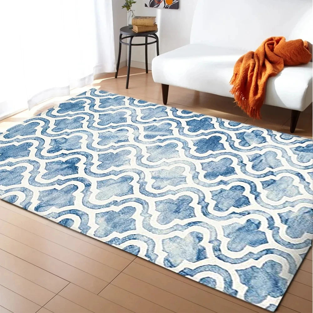 Persian Style Abstract Floral Rug-Anti-Slip Area Carpet for Home