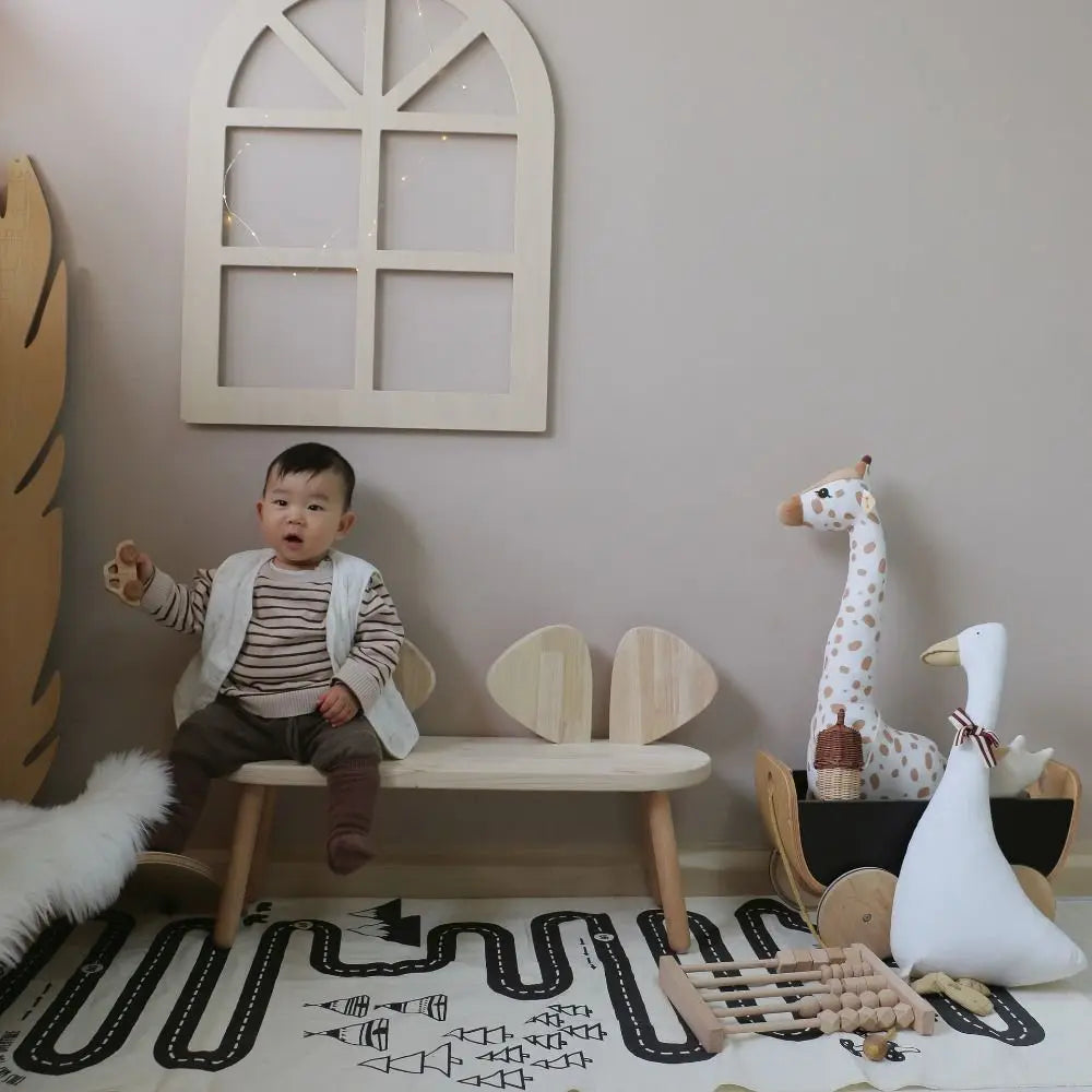 Wooden Window Wall Hanger – Kids Room Decor & Alphabet Pendant