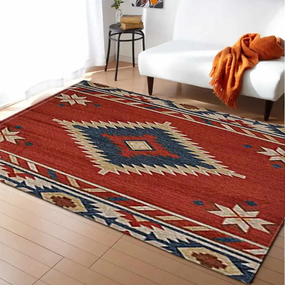 Persian Style Abstract Floral Rug-Anti-Slip Area Carpet for Home