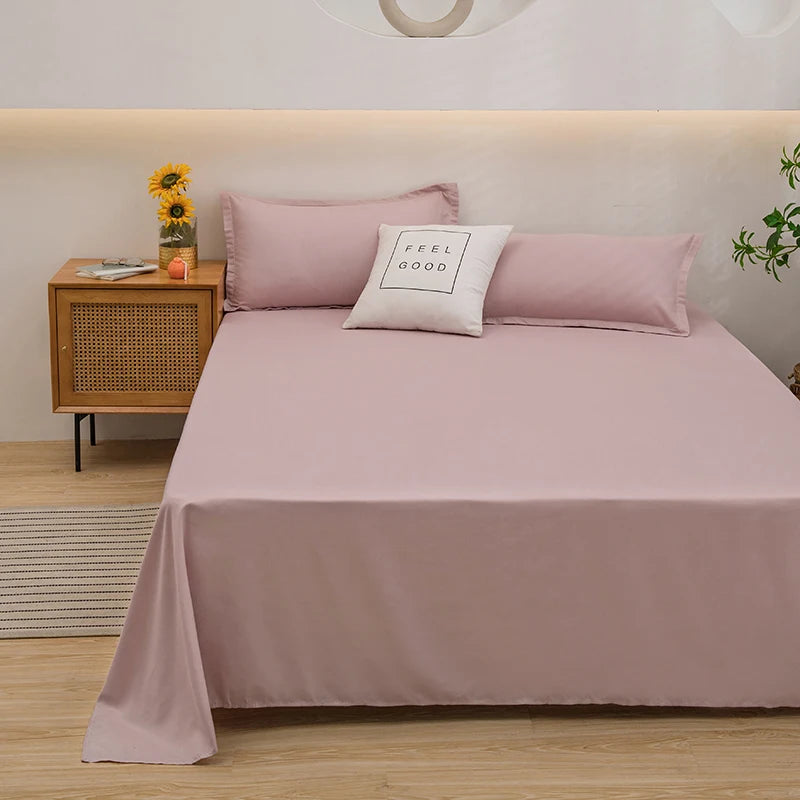 Best solid colour  bed sheets One solid color simple sheet Machine washable single double bed linen Student dormitory sheet (pillowcase not included)