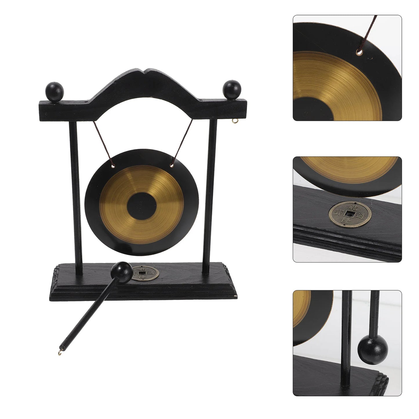 Brass Feng Shui Gong – Chic Desktop Decor for Home & Office