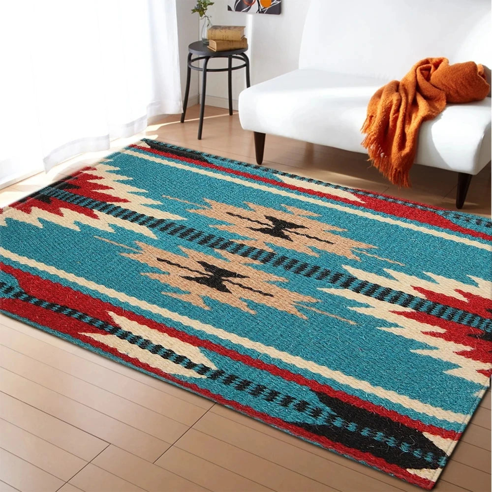 Persian Style Abstract Floral Rug-Anti-Slip Area Carpet for Home