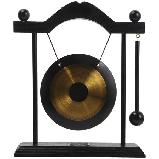 Brass Feng Shui Gong – Chic Desktop Decor for Home & Office